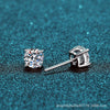 Women's S925 Sterling Silver Fourclaw Electroplated Geometric Moissanite Earrings