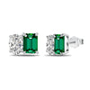 Women's S925 Sterling Silver Fourleaf Clover Butterfly Geometric Emerald Yellow Zirconium Electroplated Earrings