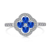 Women's S925 Sterling Silver Fourleaf Clover Zircon Inlaid Electroplated Ring