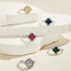 Women's S925 Sterling Silver Fourleaf Clover Zircon Inlaid Electroplated Ring