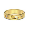 Women's S925 Sterling Silver Geometric Brushed Frosted Electroplated Ring