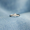 Women's S925 Sterling Silver Geometric Cross Inlaid Zircon Ring Electroplated