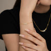 Women's S925 Sterling Silver Geometric Cross Micropaved Bracelet Light Luxury Style