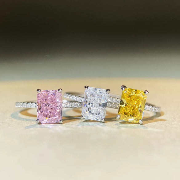 Women's S925 Sterling Silver Geometric Cut Ring With Zircon Electroplated