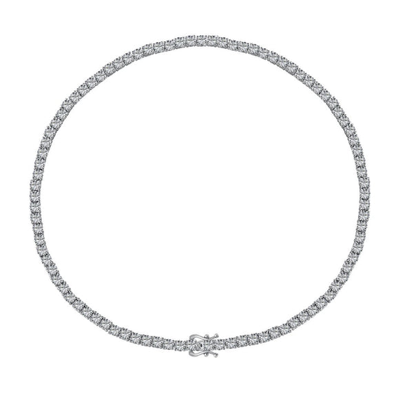 Women's S925 Sterling Silver Geometric Design Electroplating Clavicle Tennis Necklace