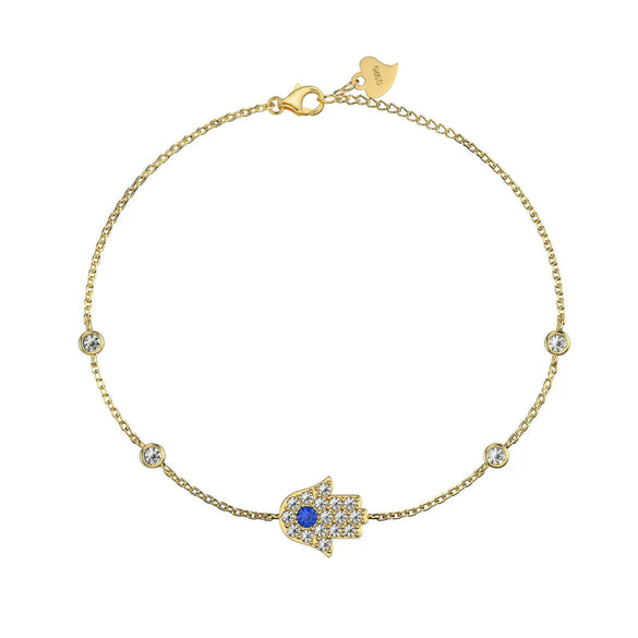 Women's S925 Sterling Silver Geometric Devil's Eye Light Luxury Style Electroplated Bracelet