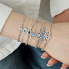 Women's S925 Sterling Silver Geometric Devil's Eye Light Luxury Style Electroplated Bracelet