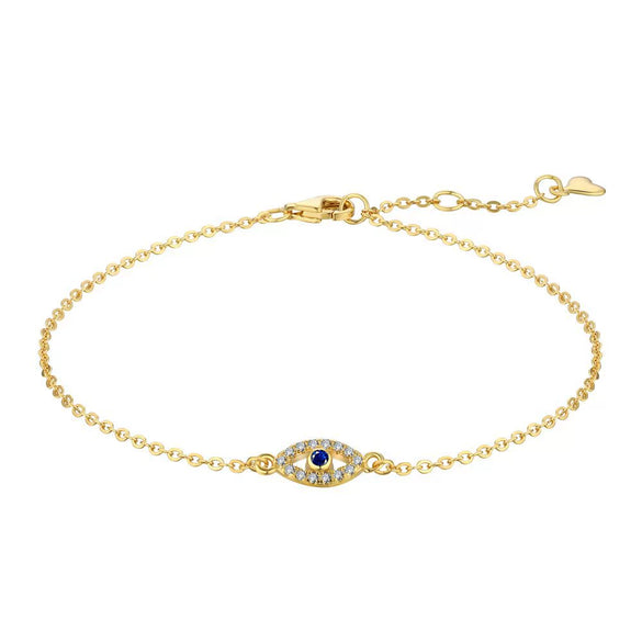 Women's S925 Sterling Silver Geometric Devil's Eye Light Luxury Style Electroplated Bracelet