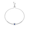 Women's S925 Sterling Silver Geometric Devil's Eye Light Luxury Style Electroplated Bracelet