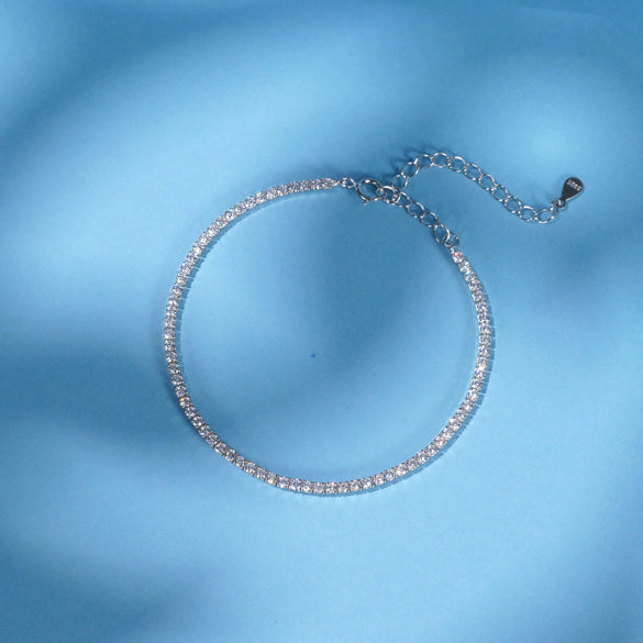 Women's S925 Sterling Silver Geometric Diamond Inlaid Bracelet