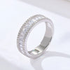 Women's S925 Sterling Silver Geometric Diamond Ring With Ice Flower Cut Zircon