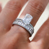 Women's S925 Sterling Silver Geometric Diamond Ring With Ice Flower Cut Zircon