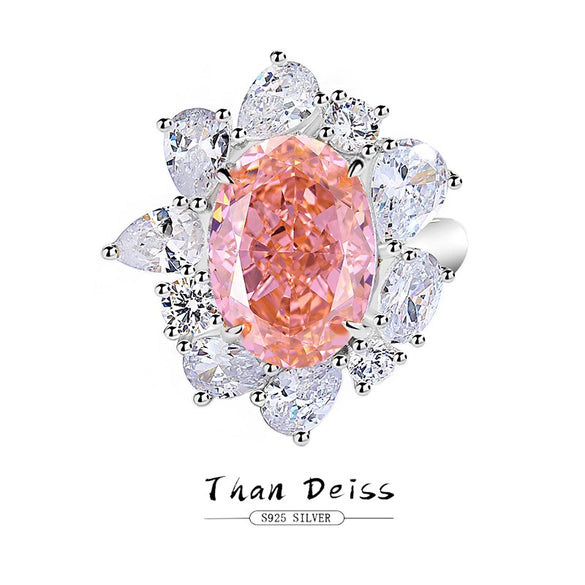 Women's S925 Sterling Silver Geometric Diamond Ring