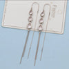 Women's S925 Sterling Silver Geometric Drop Shape Long Tassel Drop Earrings Elegant Fashion Ear Jewelry