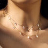 Women's S925 Sterling Silver Geometric Eggshaped Pendant Necklace With Electroplating Clavicle Chain