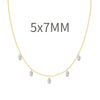 Women's S925 Sterling Silver Geometric Eggshaped Pendant Necklace With Electroplating Clavicle Chain