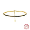 Women's S925 Sterling Silver Geometric Electroplated Tennis Bracelet