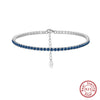 Women's S925 Sterling Silver Geometric Electroplated Tennis Bracelet