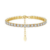 Women's S925 Sterling Silver Geometric Electroplated Tennis Bracelet