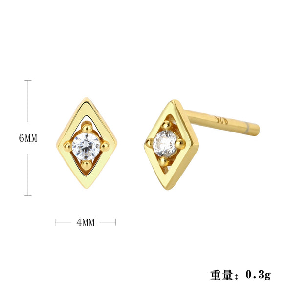 Women's S925 Sterling Silver Geometric Fashion Earrings With Electroplating Design
