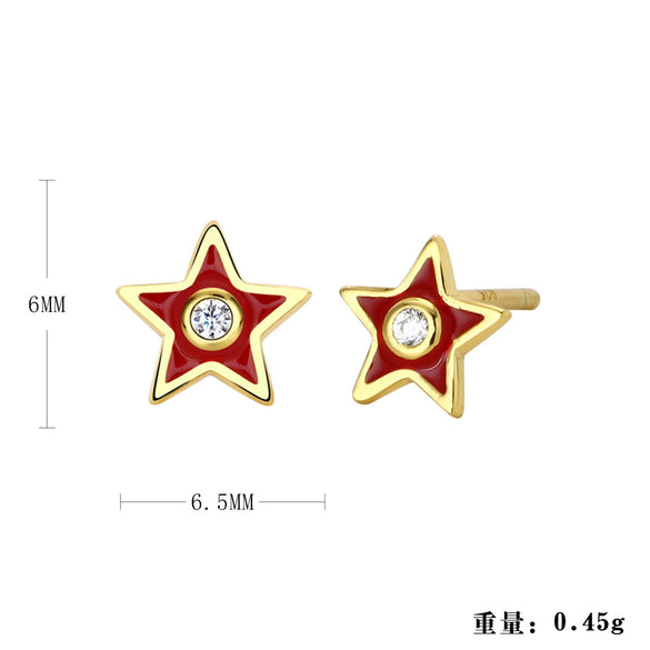 Women's S925 Sterling Silver Geometric Fashion Earrings With Electroplating Design