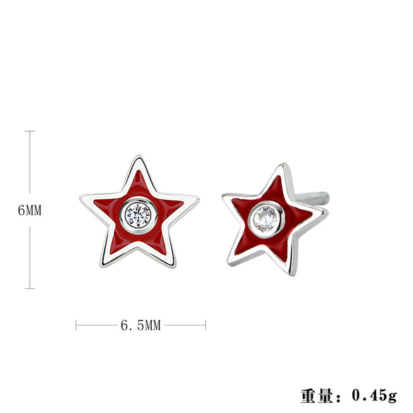 Women's S925 Sterling Silver Geometric Fashion Earrings With Electroplating Design
