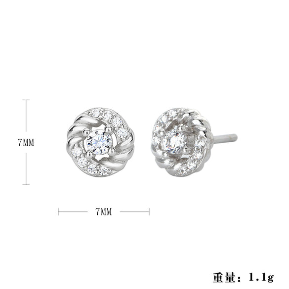 Women's S925 Sterling Silver Geometric Fashion Earrings With Electroplating Design