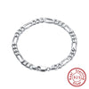 Women's S925 Sterling Silver Geometric Figaro Chain Bracelet With Electroplating