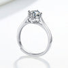 Women's S925 Sterling Silver Geometric Flower And Leaf Open Ring With Four Claw Detail Electroplated Fashion Jewelry