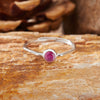 Women's S925 Sterling Silver Geometric Gemstone Ring Set With Natural Sapphire Ruby Garnet