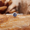 Women's S925 Sterling Silver Geometric Gemstone Ring Set With Natural Sapphire Ruby Garnet