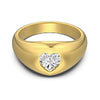 Women's S925 Sterling Silver Geometric Heart Shape Cut Zircon Electroplated Ring