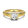 Women's S925 Sterling Silver Geometric Heart Shape Cut Zircon Electroplated Ring