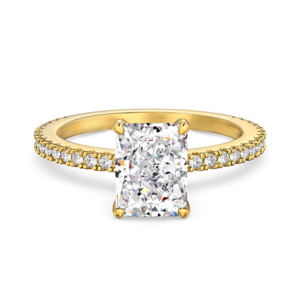 Women's S925 Sterling Silver Geometric Heart Shape Cut Zircon Electroplated Ring
