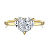 Women's S925 Sterling Silver Geometric Heart Shape Cut Zircon Electroplated Ring