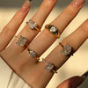 Women's S925 Sterling Silver Geometric Heart Shape Cut Zircon Electroplated Ring