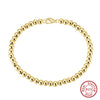 Women's S925 Sterling Silver Geometric Hollow Bead Bracelet Simple Electroplated Jewelry Wholesale