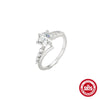 Women's S925 Sterling Silver Geometric Hollow Handmade Ring With Real Gold Plating Electroplating Treatment