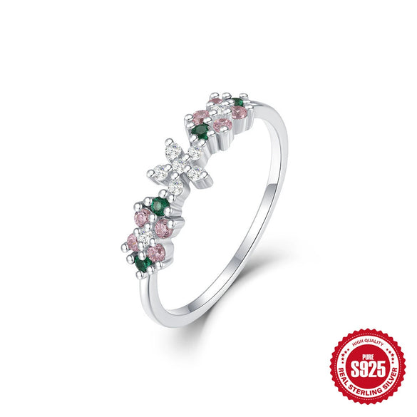 Women's S925 Sterling Silver Geometric Hollow Handmade Ring With Real Gold Plating Electroplating Treatment