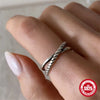 Women's S925 Sterling Silver Geometric Hollow Handmade Ring With Real Gold Plating Electroplating Treatment