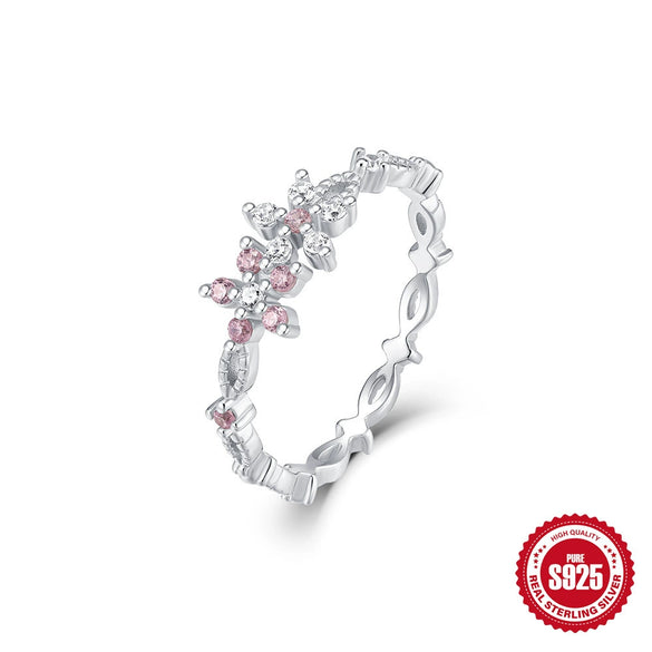 Women's S925 Sterling Silver Geometric Hollow Handmade Ring With Real Gold Plating Electroplating Treatment
