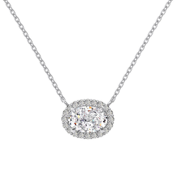 Women's S925 Sterling Silver Geometric Ice Flower Cut Zircon Jewelry Set Ring Necklace Earrings With Electroplating