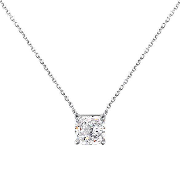 Women's S925 Sterling Silver Geometric Ice Flower Cut Zircon Jewelry Set Ring Necklace Earrings With Electroplating