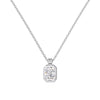 Women's S925 Sterling Silver Geometric Ice Flower Cut Zircon Jewelry Set Ring Necklace Earrings With Electroplating