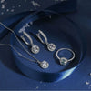 Women's S925 Sterling Silver Geometric Ice Flower Cut Zircon Jewelry Set Ring Necklace Earrings With Electroplating