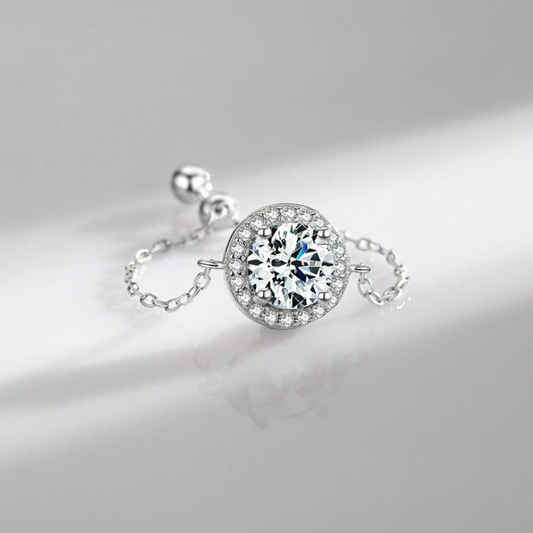 Women's S925 Sterling Silver Geometric Inlaid Ring With Original Design