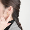 Women's S9525 Sterling Silver Geometric Irregular Concave And Convex Semicircle Earrings With Electroplating