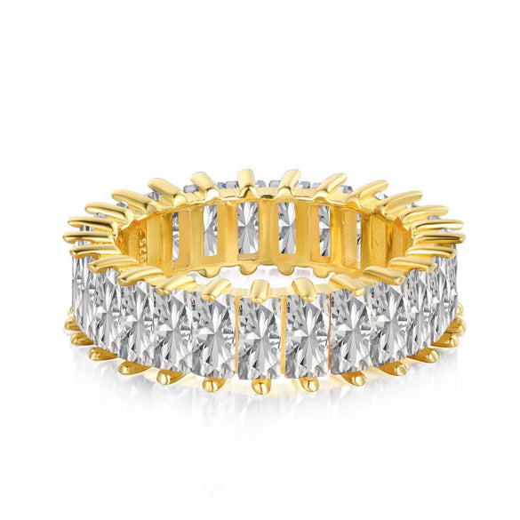 Women's S925 Sterling Silver Geometric Light Luxury Electroplated Ring