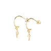 Women's S925 Sterling Silver Geometric Lightning Earrings Simple Electroplated Trendy Fashion Jewelry