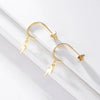 Women's S925 Sterling Silver Geometric Lightning Earrings Simple Electroplated Trendy Fashion Jewelry